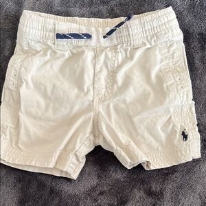 Ralph Lauren Beige Cargo Shorts with Navy Accents